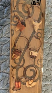 Figi Western Cowboy Drink Wine Glass Charms Boot Hat Horse Wagon Saddle Horns Bo - Picture 1 of 5