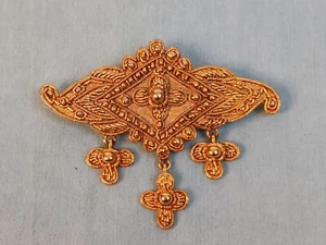 AJC American Jewelry Chain Co. Vintage Articulated Gold Tone Metal Brooch Pin - Picture 1 of 7