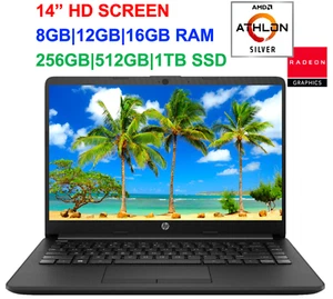 2020 HP 14" Laptop AMD Athlon 3050U( i5-7200U) to 3.2GHz, upto 16GB RAM &1TB SSD - Picture 1 of 6
