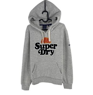 Superdry Women Grey Logo Hoodie Jumper Sweater Size EU 44 UK 16 US 12 - Image 1 of 4