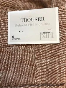 Christopher & Banks 6 NWT Trouser Yarn Dye Relaxed High Coral Spice pants 5330🧡 - Picture 1 of 12