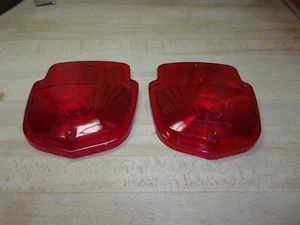 vintage pair ford tail light red lens covers SAE STIA 99 FREE SHIPPING - Picture 1 of 23