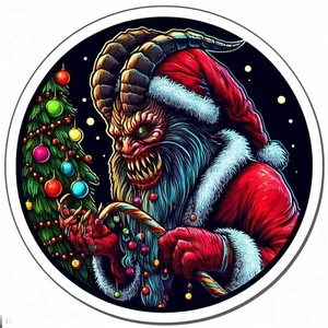 Christmas Krampus,  Waterproof Vinyl Sticker, UV resistant Decal - Picture 1 of 12