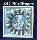 Bayern, MR 241 klar u. zentrisch auf breitrandiger 3 Kr.