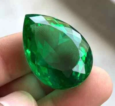 Piedra preciosa suelta colombiana verde natural corte pera esmeralda certificada EGL VVS 90+ quilates Foto 1 de 4