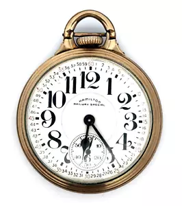 1966 Hamilton Grade 992B Model 5 Gold Filled Railroad Open Face Pocket Watch - Picture 1 of 9