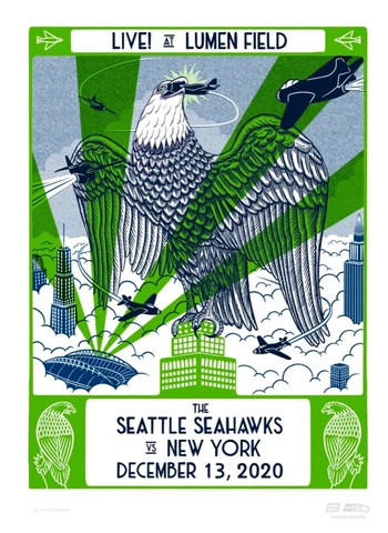 Seattle Seahawks Gameday Poster Series vs New York Jets 2020 Kyler Martz Cover