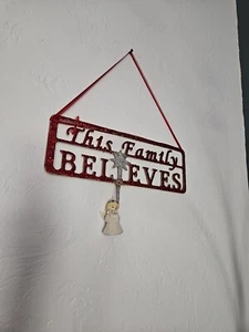 Christmas Decor Sign Angel Bell Ornament Christian Home Decor Hanging Art Gift - Picture 1 of 8