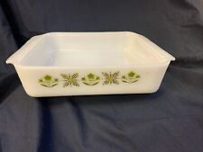 Vintage Anchor Hocking Fire King #435 Green Meadow 8” Square Baking Dish 
