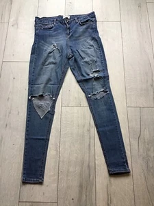 Hera London Herren Skinny Jeans Mittelblau Größe 30reg Ripped Stretch Guter Zustand - Bild 1 von 5