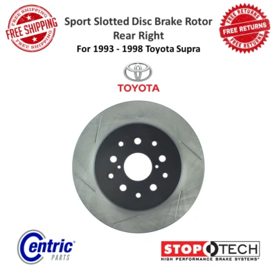 StopTech Sport Slotted Disc Brake Rotor Rear Right E-Coat For 93-98 Toyota Supra - Image 1 of 4