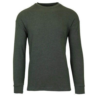 Men's Long Sleeve Waffle Thermal Shirt Tee -Crew Neck Layering Color & Size NEW - Image 1 of 3