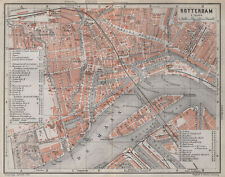 ROTTERDAM antique town city stadsplan. Netherlands kaart. BAEDEKER 1910 map