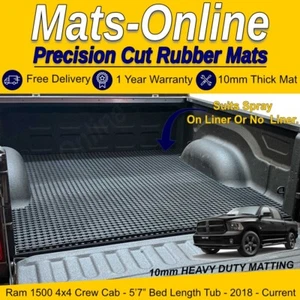 Heavy Duty Perforated Rubber Ute Mat (Extra Thick) For Ram Crew Cab 5'7" Bed Tub - Picture 1 of 4