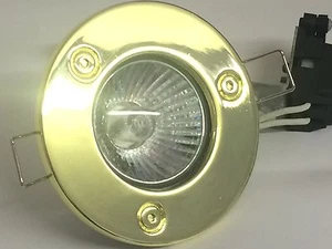 LOW VOLTAGE POLISHED BRASS DIE CAST RECESSED DOWN LIGHT FITTING afp6c - Picture 1 of 3