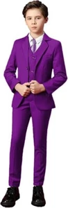 YuanLu Purple *Youth Suit* Slim Fit Size 10 2 Button Notch Lapel - Picture 1 of 5