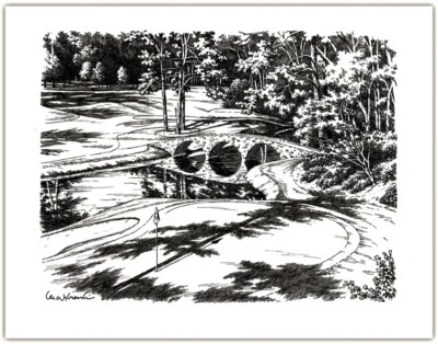 Клюшка для гольфа Augusta National 12-я зеленая ручка и чернила печать 14 x 18 дюймов 2025 Masters 🔥  - Изображение 1 из 4