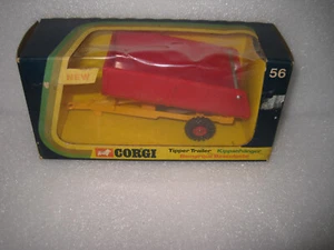 VINTAGE CORGI #56 TIPPER TRAILER MADE IN GREAT BRITAIN BOX DATED 1976 OLD STOCK - Picture 1 of 5