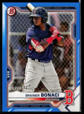 2021 Bowman Draft Blue #BD-54 Brainer Bonaci RC 102/150 - Image 1 of 2
