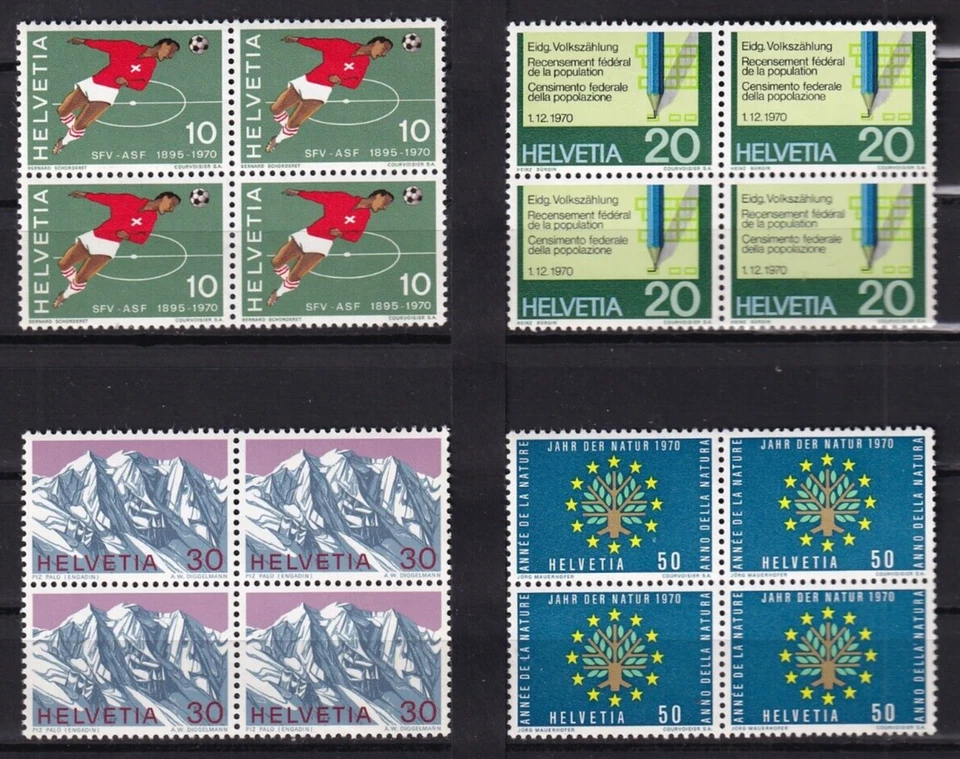 Switzerland 1970 SC# 517-20 Block set Mint NH F/VF - Image 1 of 1
