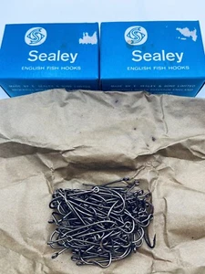 VTG Edgar Sealey English Fish Hooks Size 3-#1738.B -NOS- 200 Hooks/2 Boxes - Picture 1 of 6