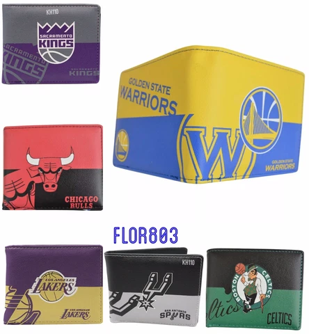 Basketball Team Leather Logo printed Bi-Fold Wallet Cover
