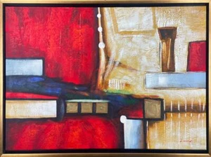 Lucas Original Abstract Art Canvas Hand Signed non figurated Art - Picture 1 of 1