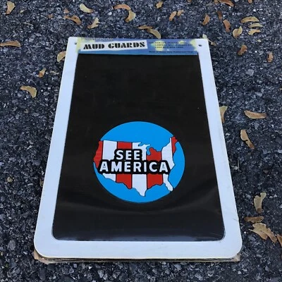 NOS Plasticolor Truck Mud Flaps See America 70s Deadstock Vintage Molded Rubber - Image 1 of 3