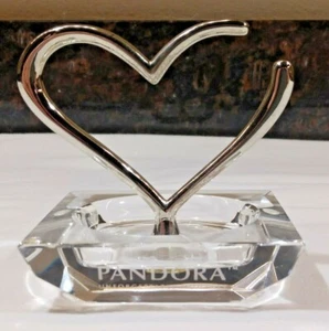 PANDORA CRYSTAL & SILVER OPEN HEART RING JEWELRY HOLDER UNFORGETTABLE MOMENTS - Picture 1 of 12