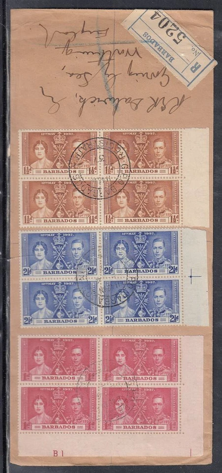 Barbados Scott 190-2 FDC - 1937 Coronation Issue - Image 1 of 1
