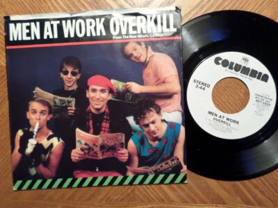 PROMO COLUMBIA 45 RECORD PIC SLV/MEN AT WORK/OVERKILL/ NR MINT 80S - Image 1 of 4