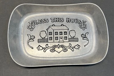 WILTON ARMETALE  Bless This House Tray 11” X 7” Metal Serveware New - No Box - Image 1 of 4