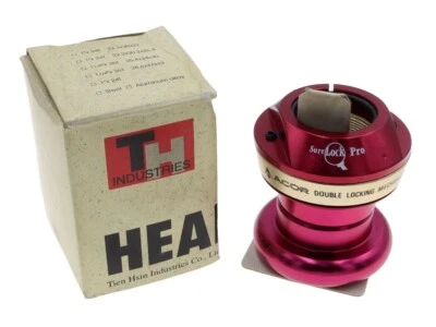 Vintag NOS 90s-00s ACOR 1-1/8" Threaded Headset Lock Nut Roller Red - Image 1 of 4