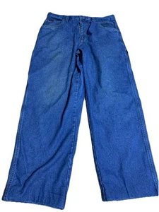 Vtg FUBU The Collection Carpenter Jeans Mens 36x34 Blue Baggy Denim Cargo Y2K - Picture 1 of 10