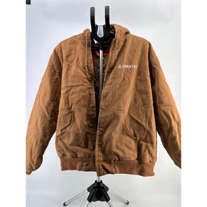 CornerStone Port Authority Brown Quilted Lined Hooded Work Jacket XL SHENTEL - Picture 1 of 13