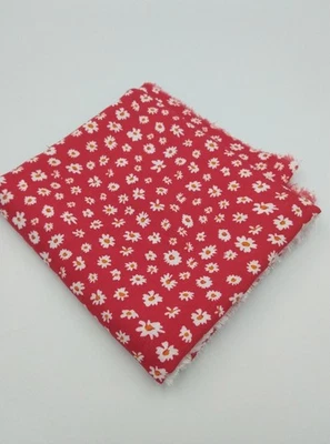 Tela de viscosa floral roja - Material de cortinas suaves por yarda (150 cm / 59") Foto 1 de 4