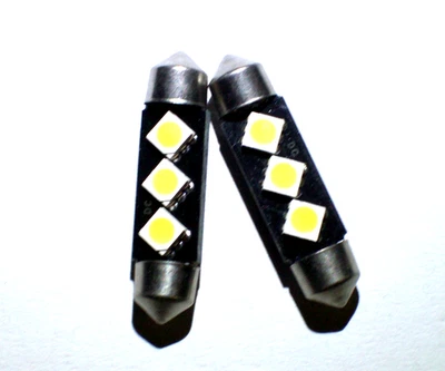 Bombilla LED T11 C5W 12V 36mm 3 SMD 6000K Luces Matrícula Torpedo Cortesía PV - Imagen 1 de 4