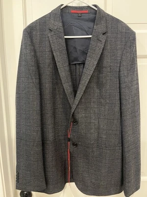 Abrigo Blazer Deportivo Hugo Boss Para Hombre Lana Calce Ajustado US 42L Harvey182H2 Gris ¡NUEVO CON ETIQUETAS! Foto 1 de 4