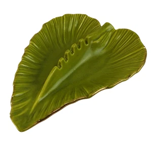 California Pottery Green Leaf 5 Slot Ashtray G31 Ceramic Art Pottery Vintage - Picture 1 of 11