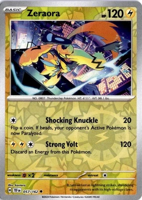 Zeraora Reverse Holo Uncommon SV05: Temporal Forces 057/162 Near Mint - Image 1 of 2
