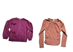 Zara Kids Maroon Bow Detail & Puff Arm Sleeve Sweater Size 11-12 Lot Of 2 - Picture 1 of 6