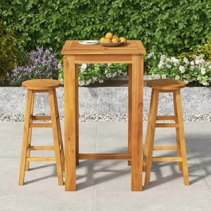 Solid Acacia Wood Outdoor Bar Set with Chairs vidaXL - Picture 1 of 36