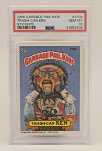 1986 Garbage Pail Kids Series 6 Trash-Can KEN #233b PSA 10 GEM MINT - Picture 1 of 2