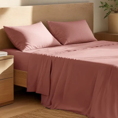 Bare Home 100% Organic Cotton Percale Sheet Set - 300 Thread Count - Lightweight - Image 1 of 4