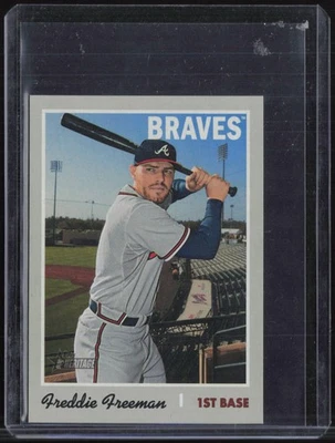2019 Topps Heritage Mini #489 Freddie Freeman 83/100  - Image 1 of 2