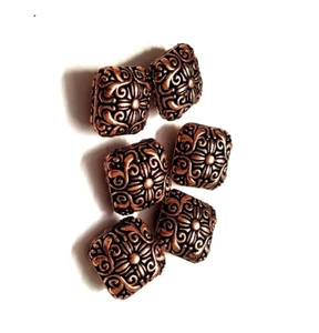 6 Pcs 14X9mm  Nepalese Bead Oxidized Copper  ha-952 - Picture 1 of 1
