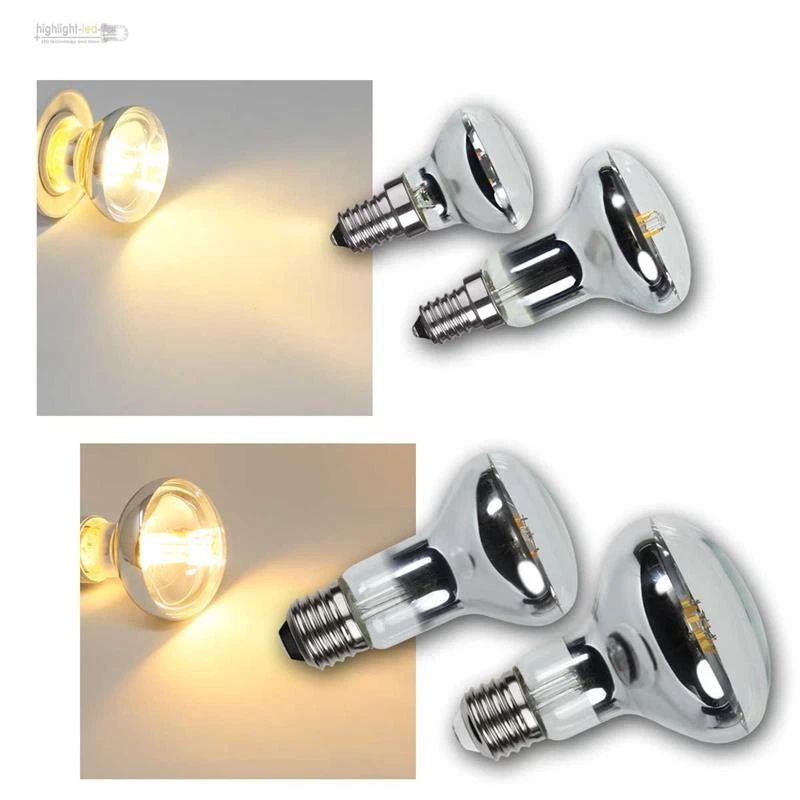 Set Di 3 Lampadine LED A Riflettore E14 R39, 3W (equivalente A 25W), 220V, Diametro 39mm, Luce Bianca Calda 3000K