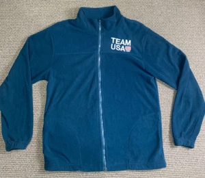Team USA Olympics Fleece Full Zip Herren Jacke Blau Größe L - Bild 1 von 10