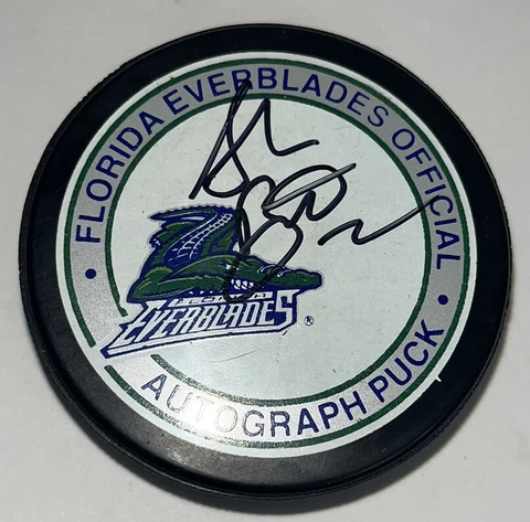 FLORIDA EVERBLADES ECHL HOCKEY PUCK OFFICIAL AUTOGRAPHED - #2 Shane Belter Cover
