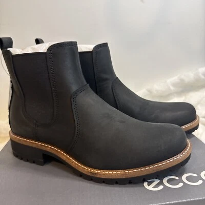 Bota Chelsea ECCO Elaina para mujer negra gamuza negra talla 7-7,5 UE 38 nueva en caja Foto 1 de 4